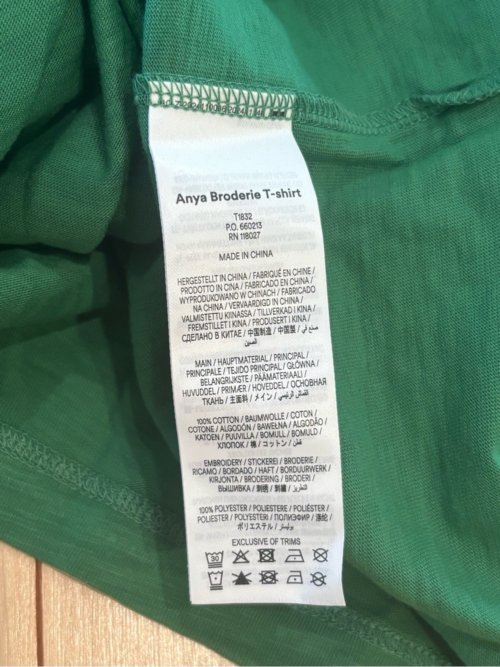 Boden Anya Broderie T-shirt Green Size 12 - Picture 9 of 9